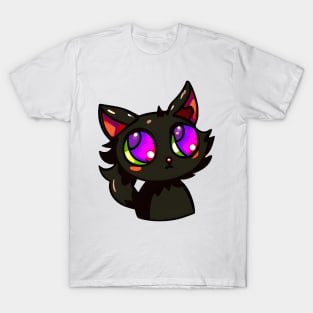 Black cat with purple eyes T-Shirt